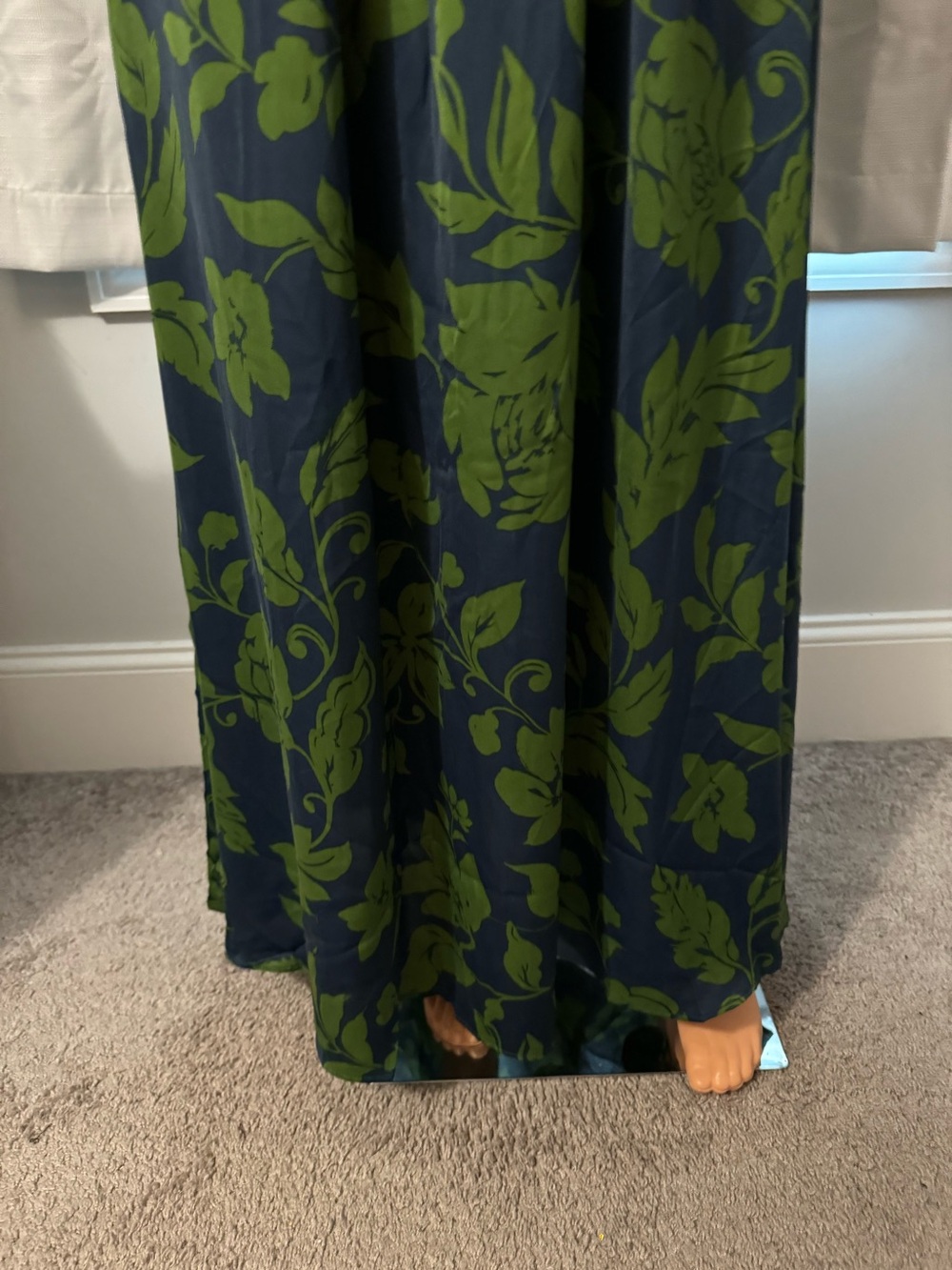 Pretty Easel size S blue green floral print dolman sleeve maxi dress new - Picture 2 of 7